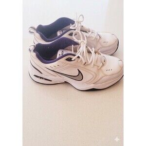 Nike Air Monarch Men’s Walking Shoes White/Silver 415445-102 - Size 9.5